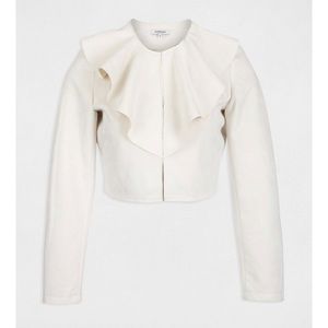 Morgan de toi Paris ruffle cream blazer